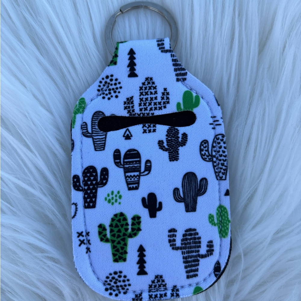 Cactus Print sanitizer bottle Keychain Holder new